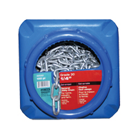 Hot-Dipped Galvanized Chains, Carbon Steel, 1/4" x 100' (30.4 m) L, Grade 30, 1100 lbs. (0.55 tons) Load Capacity Action Paper