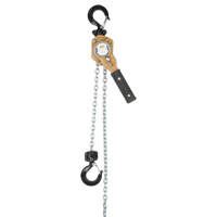 Heavy Duty Gold Series Lever Chain Hoist, 10' Lift, 500 lbs. (0.25 tons) Capacity, Alloy Steel Chain Action Paper