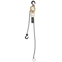 Heavy Duty Gold Series Lever Chain Hoist, 5' Lift, 500 lbs. (0.25 tons) Capacity, Alloy Steel Chain Action Paper