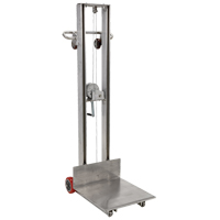 Platform Lift Stacker, Hand Winch Operated, 400 lbs. Capacity, 58" Max Lift Action Paper