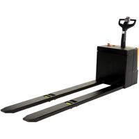 Fully Powered Electric Pallet Truck With  Stand-On Platform, 4500 lbs. Cap., 96" L x 30" W Action Paper