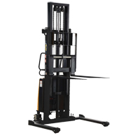 Fork Lift Stacker, Electric Operated, 2000 lbs. Capacity, 118" Max Lift Action Paper