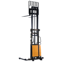 Fork Lift Stacker, Electric Operated, 2000 lbs. Capacity, 118" Max Lift Action Paper
