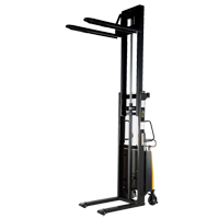 Fork Lift Stacker, Electric Operated, 2000 lbs. Capacity, 118" Max Lift Action Paper