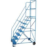 CSA-Certified Rolling Step Ladder with Locking Step, 8 Steps, 30" Step Width, 72" Platform Height, Steel Action Paper