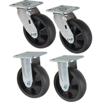 Jeu de roulettes, Fixe/Pivotant, 6" (152,4 mm), Nylon, 2400 lb (1089 kg) Action Paper