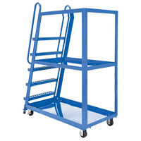 Stock Picking Cart, Steel, 27-7/8" W x 56-1/8" D, 3 Shelves, 1000 lbs. Capacity Action Paper