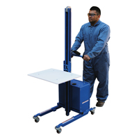 Quick Lift Platform Stacker, Electric Operated, 175 lbs. Capacity, 57" Max Lift Action Paper