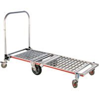 Six Wheel Folding Platform Truck, Aluminum, 1550 lbs., 61-7/8" L x 23-1/4" W, 39" High Action Paper