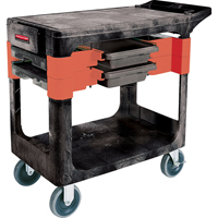 Maintenance Tool Cart, 2 Drawers, 38" L x 19-1/4" W x 33-3/8" H, Black Action Paper
