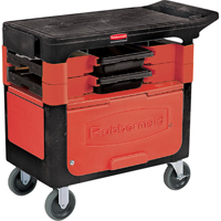 Trades Carts With Lockable Cabinet, 2 Drawers, 38" L x 19-1/4" W x 33-3/8" H, Black Action Paper