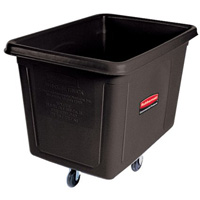 Chariot cubique, Plastique recycl&eacute; noir, 38" lo x 26" la x 28" h, Volume 8 pi³, Capacit&eacute; 300 lb Action Paper
