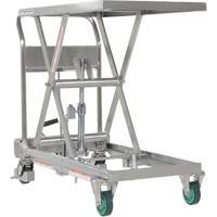 Hydraulic Scissor Lift Table, 31-1/2" L x 19-1/2" W, Stainless Steel, 550 lbs. Capacity Action Paper