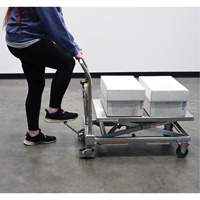 Hydraulic Scissor Lift Table, 31-1/2" L x 19-1/2" W, Stainless Steel, 550 lbs. Capacity Action Paper