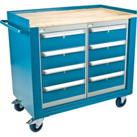 Industrial Duty Mobile Service Workbenches, Wood Surface Action Paper