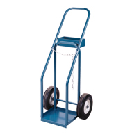 Gas Cylinder Carts, Semi-Pneumatic Wheels, 12" W x 10" L Base, 400 lbs. Action Paper