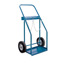Gas Cylinder Carts, Semi-Pneumatic Wheels, 19" W x 10" L Base, 1000 lbs. Action Paper