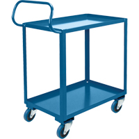 Chariot ergonomique &agrave; tablettes, 800 lb Capacit&eacute;, Acier, 20" la x 37" ha x 32" p, Bordure vers le haut Action Paper