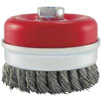 Knot Banded Cup Brush, 5" Dia. x 5/8"-11 Arbor Action Paper