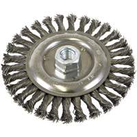 Standard Face Knot Wire Wheel Threaded, 6" Dia., 0.022" Fill, 5/8"-11 Arbor, Steel Action Paper