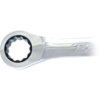 Non-Reversible Long Pattern Ratcheting Combination Wrench, 19 mm, Plain Finish Action Paper