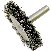 Brosse radiale &agrave; fils cr&ecirc;p&eacute;s mont&eacute; sur mandrin ER200-12, 2", Fils ,012" Action Paper