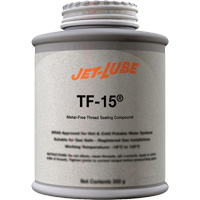 TF-15&reg; Metal-Free Thread Sealing Compound, Brush-Top Can, 227 ml, -46° C - 315° C/50° F - 600° F Action Paper