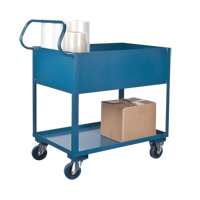 Chariots de service &agrave; bordure profonde, 2 Tiers, 24" la x 47" h x 36" p, Capacit&eacute; 1200 lb Action Paper