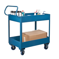 Chariots de service &agrave; bordure profonde, 2 Tiers, 24" la x 47" h x 36" p, Capacit&eacute; 1200 lb Action Paper