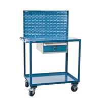 Chariots de service mobiles, 2 Tiers, 24" la x 57" h x 40" p, Capacit&eacute; 1200 lb Action Paper