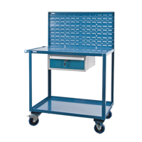 Chariots de service mobiles, 2 Tiers, 24" la x 57" h x 40" p, Capacit&eacute; 1200 lb Action Paper