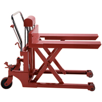 Scissor Pallet Lifter, 44" L x 27" W, Steel, 1100 lbs. Capacity Action Paper