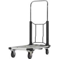Fold-Up Platform Truck, Stainless Steel, 300 lbs., 28" L x 16" W, 33-1/2" High Action Paper