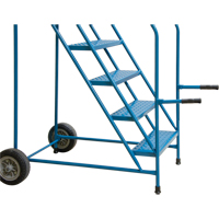 Trailer Access Rolling Ladder with Rails, 4 Steps, 22" Step Width, 37" Platform Height, Steel Action Paper