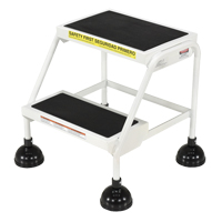 Stop-Step Ladders, 2 Steps, 16" Step Width, 18-9/16" Platform Height, Steel Action Paper