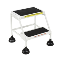 Stop-Step Ladders, 2 Steps, 16" Step Width, 18-9/16" Platform Height, Steel Action Paper