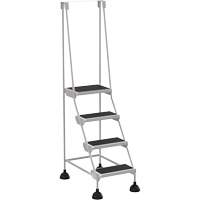 Stop-Step Ladders, 4 Steps, 16" Step Width, 38-3/16" Platform Height, Steel Action Paper
