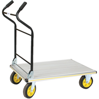 Folding Ergo-Handle Platform Truck, Aluminum, 660 lbs., 35-1/2" L x 24" W, 41" High Action Paper