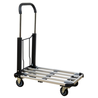 Folding Handle Platform Truck, Aluminum, 300 lbs., 28" L x 16" W, 37.75" High Action Paper