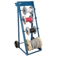 Portable Wire Reel Caddy, Steel, 4 Rod, 24-1/2" W x 49" H x 23" D, 400 lbs. Capacity Action Paper