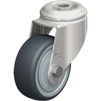 Roulette en &eacute;lastom&egrave;re thermoplastique acier inoxydable, Pivotant, Diam&egrave;tre 3-1/8" (79,5 mm), Capacit&eacute; 220 lb (100 kg) Action Paper