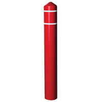 Smooth Bollard Cover With Reflective Stripes, 4" Dia. x 56" L, Red Action Paper