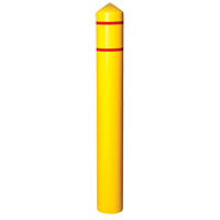 Smooth Bollard Cover With Reflective Stripes, 4" Dia. x 56" L, Yellow Action Paper