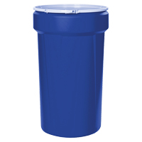 Nestable Polyethylene Drum, 55 US gal (45 imp. gal.), Open Top, Blue MO764 | Action Paper