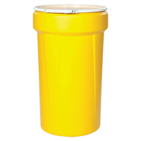 Nestable Polyethylene Drum, 55 US gal (45 imp. gal.), Open Top, Yellow MO765 | Action Paper
