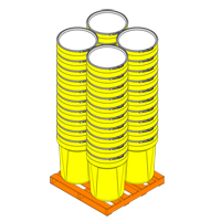 Nestable Polyethylene Drum, 30 US gal (25 imp. gal.), Open Top, Yellow MO767 | Action Paper