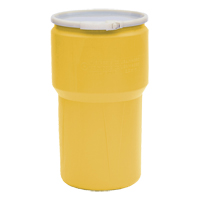 Nestable Polyethylene Drum, 14 US gal (11.7 imp. gal.), Open Top, Yellow MO769 | Action Paper