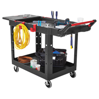 Chariot utilitaire robuste et polyvalent, 2 tiers, 17-3/4" x 36" x 46-1/5", Capacit&eacute; 500 lb Action Paper