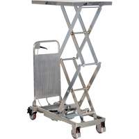 Manual Hydraulic Scissor Lift Table, 27-1/2" L x 17-3/4" W, Partial Stainless Steel, 220 lbs. Capacity Action Paper