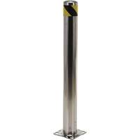 Safety Bollard, Stainless Steel, 42" H x 8" W, Silver Action Paper